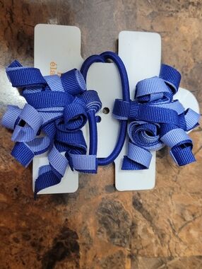 Gymboree Korker Kids Ribbon Curl Hair Tie - Blue & Lavender Nwt
